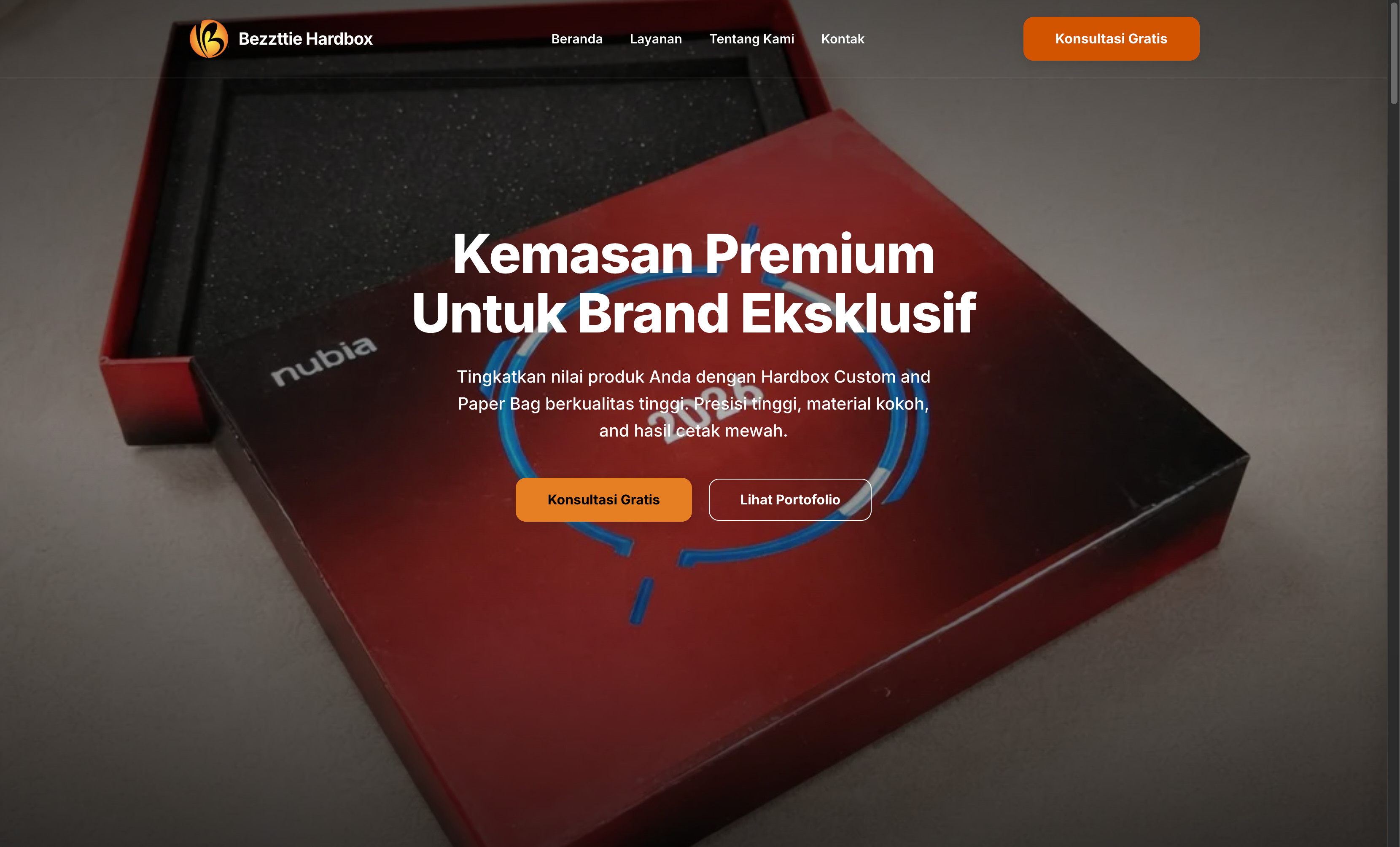 Tampilan website Bezzttie