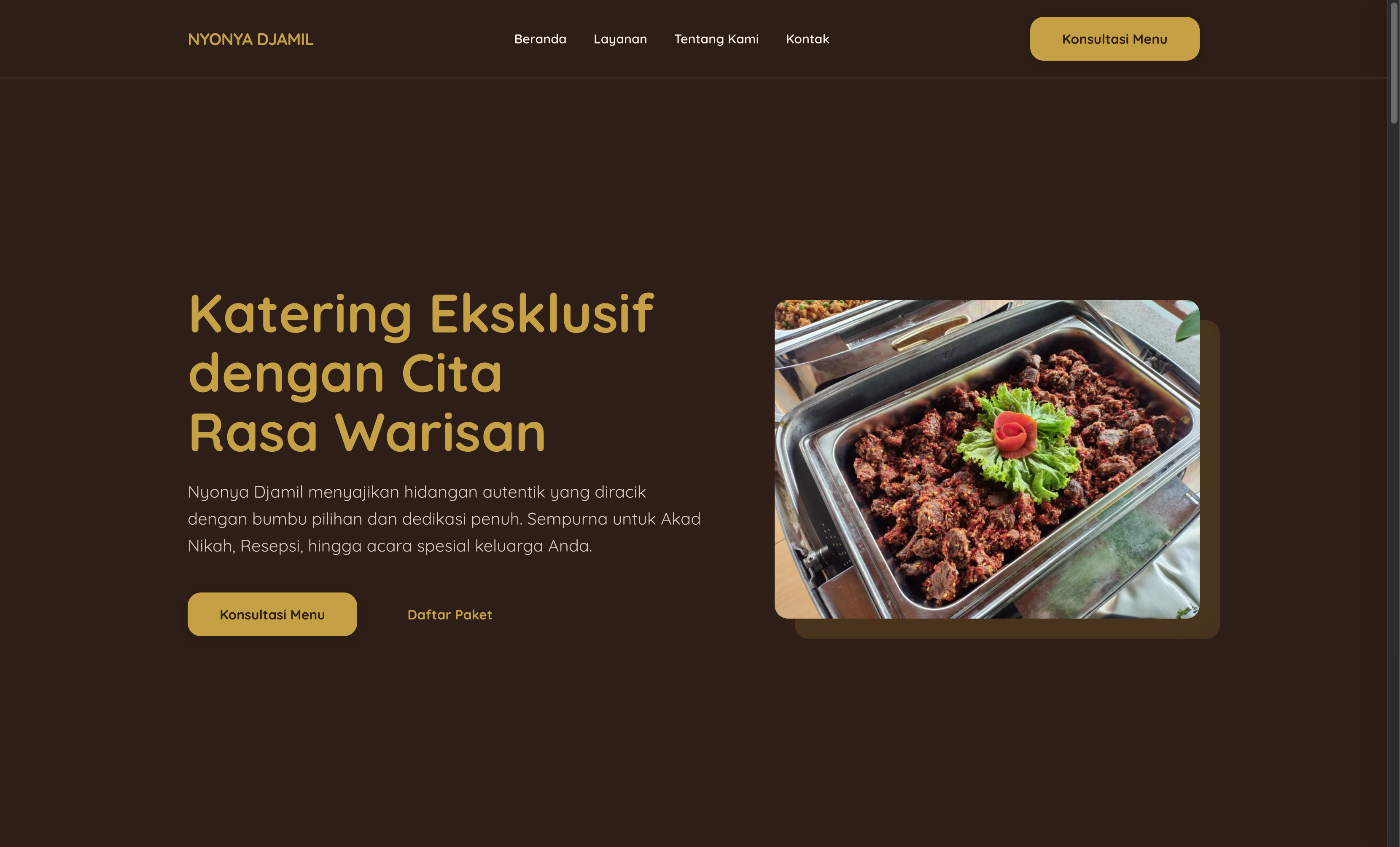 Tampilan website Nyonya Djamil